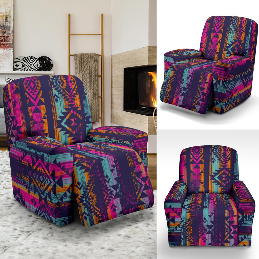 Indians Navajo Aztec Pendleton Tribal Native American Print Recliner Cover-grizzshop