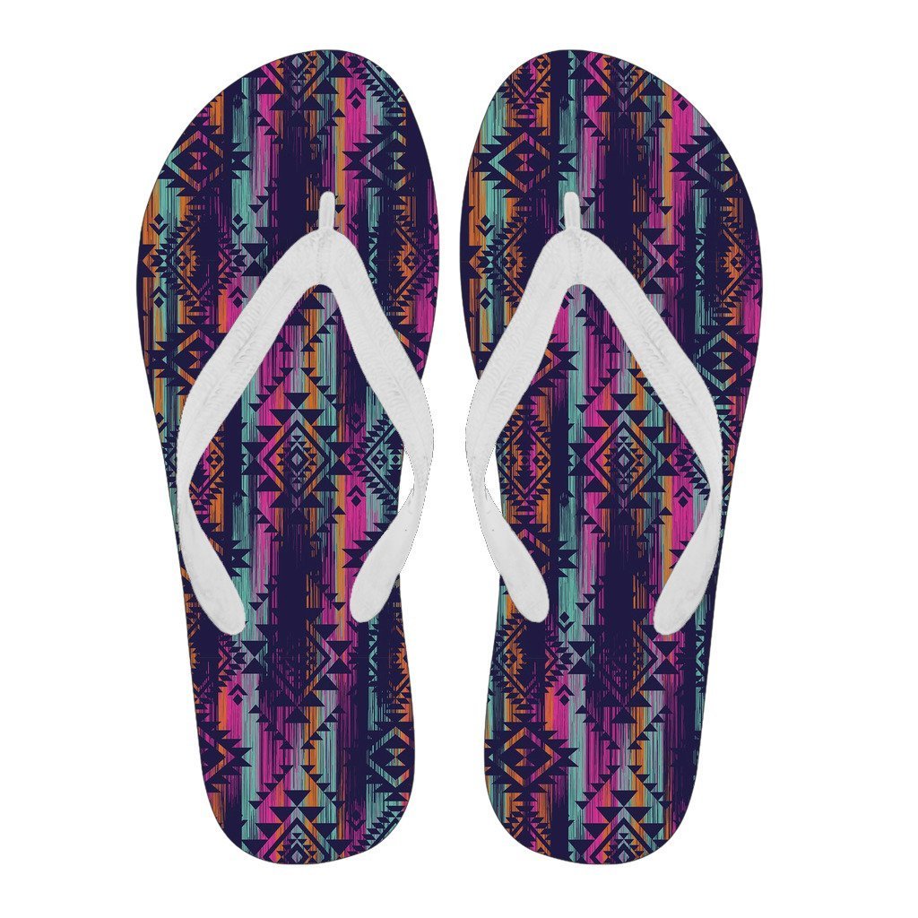 Indians Navajo Aztec Tribal Native American Print Men & Women Flip Flops-grizzshop