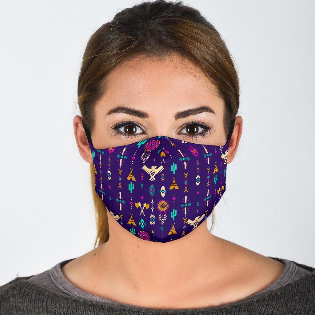 Indians Tribal Native Navajo American Aztec Pendleton Print Face Mask-grizzshop