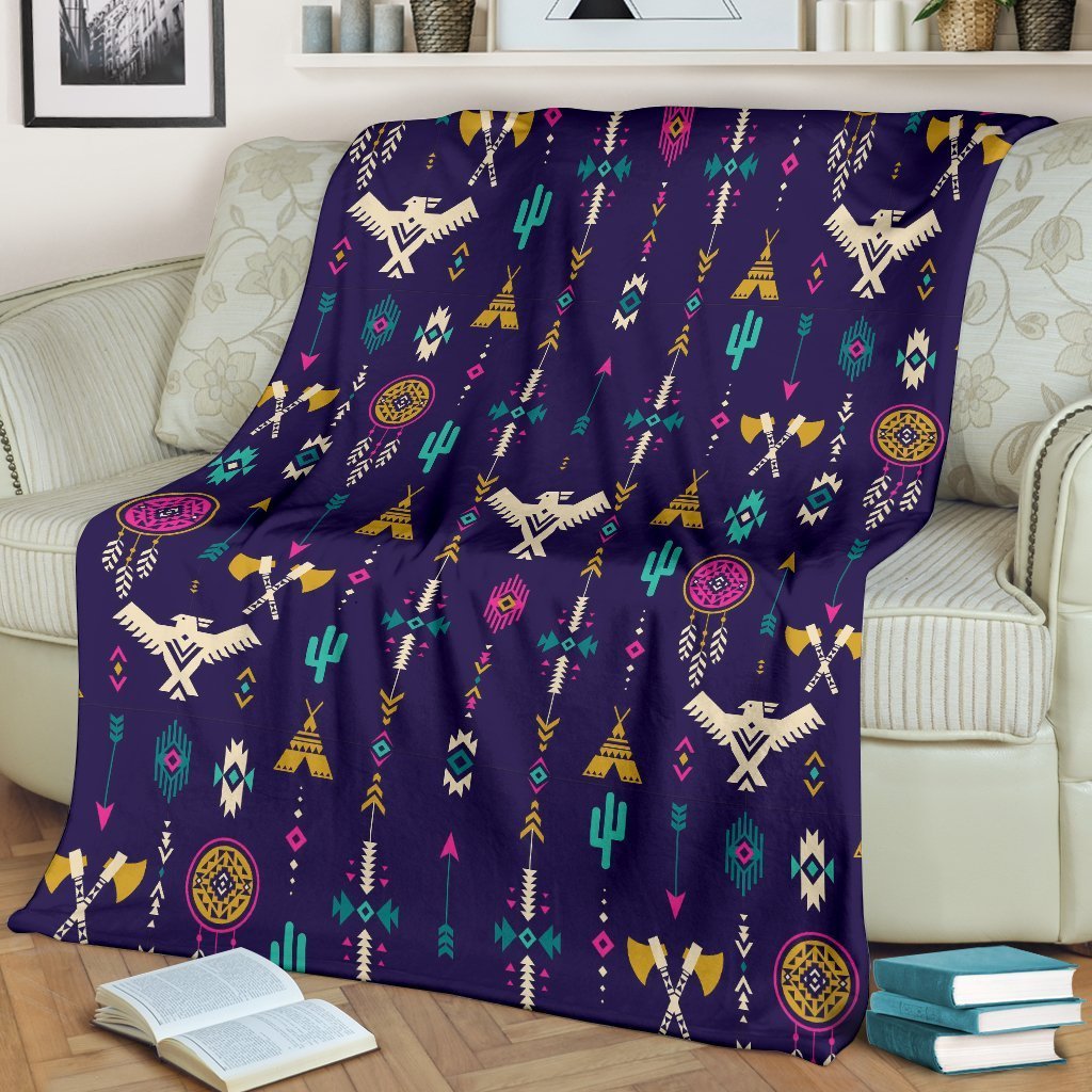 Indians Tribal Native Navajo American Aztec Print Blanket-grizzshop