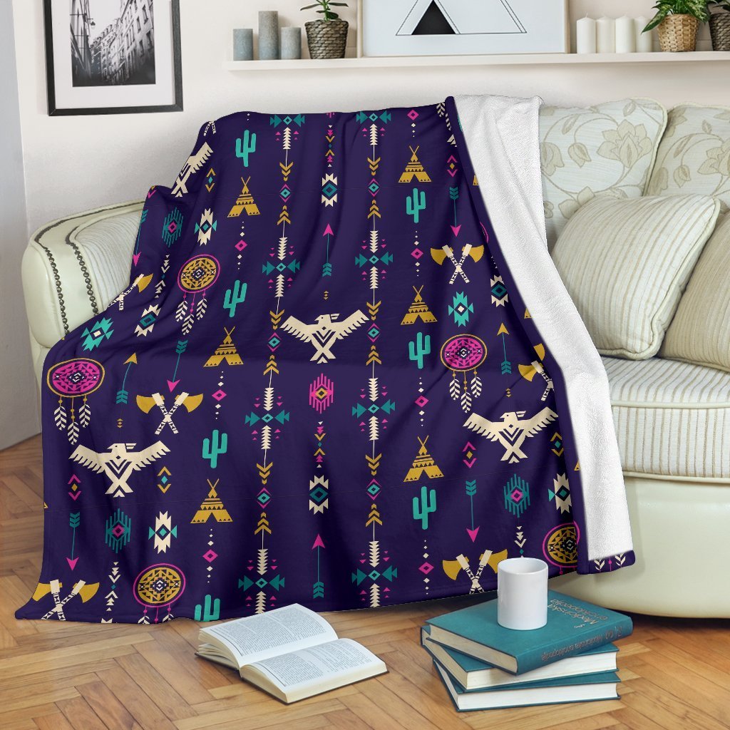 Indians Tribal Native Navajo American Aztec Print Blanket-grizzshop