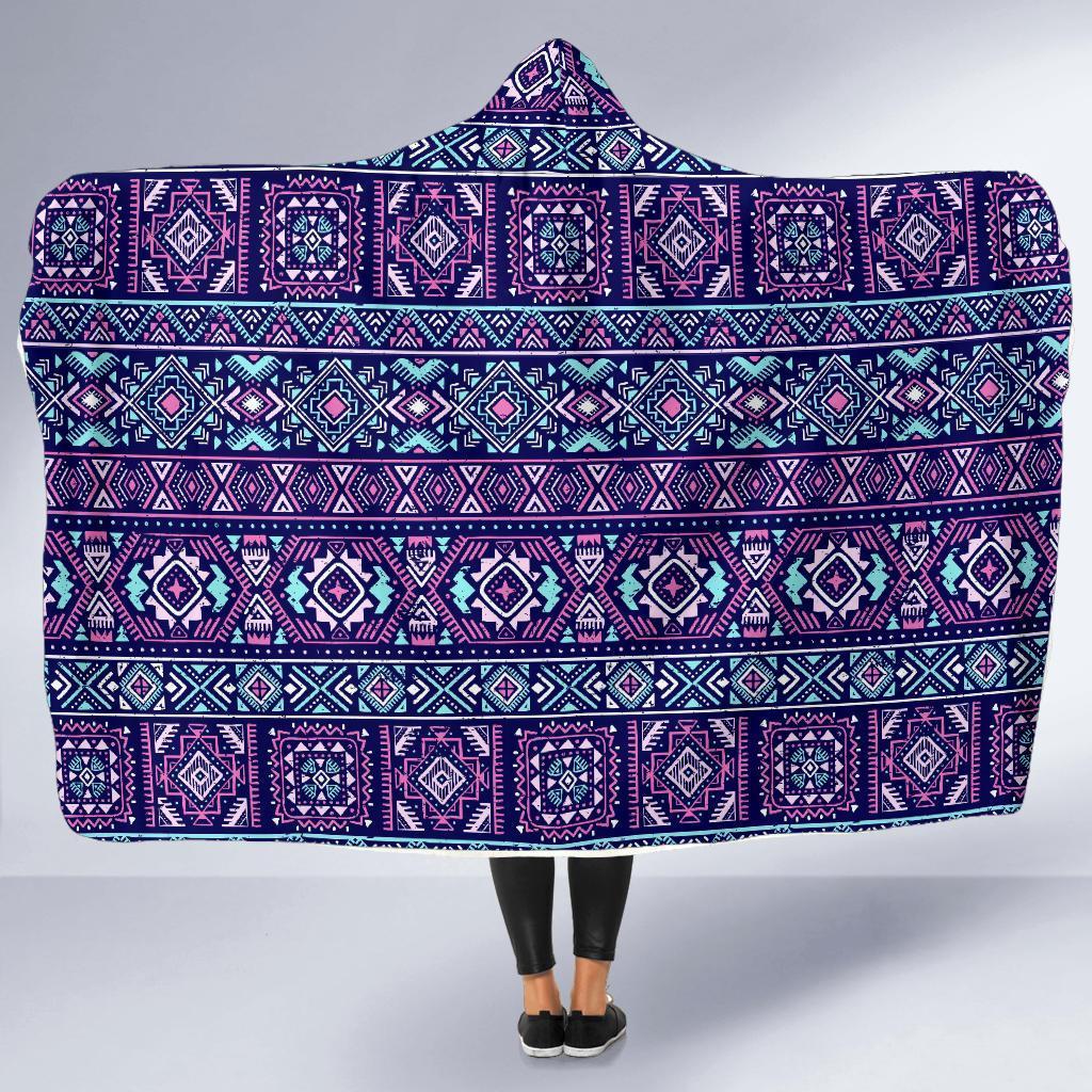 Indians Tribal Native Navajo American Aztec Print Hooded Blanket-grizzshop