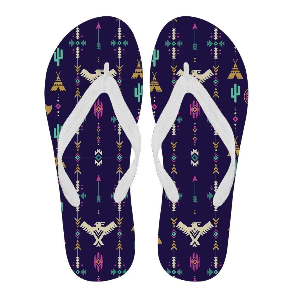 Indians Tribal Native Navajo American Aztec Print Men & Women Flip Flops-grizzshop