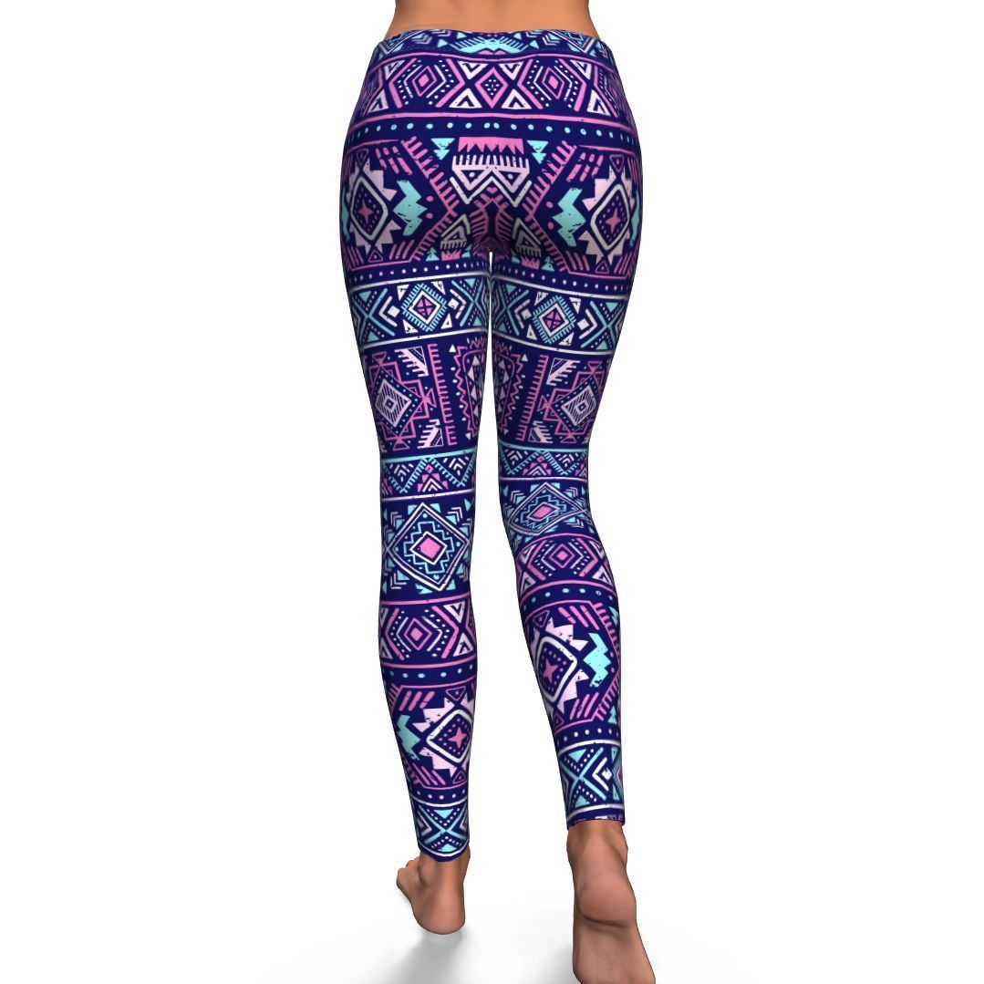 Indians Tribal Native Navajo American Aztec Print Pattern Women Leggings-grizzshop