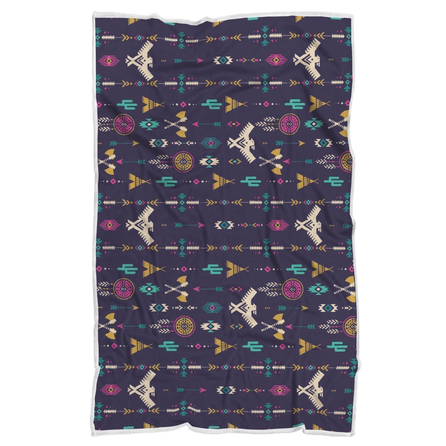 Indians Tribal Native Navajo American Aztec Print Throw Blanket-grizzshop