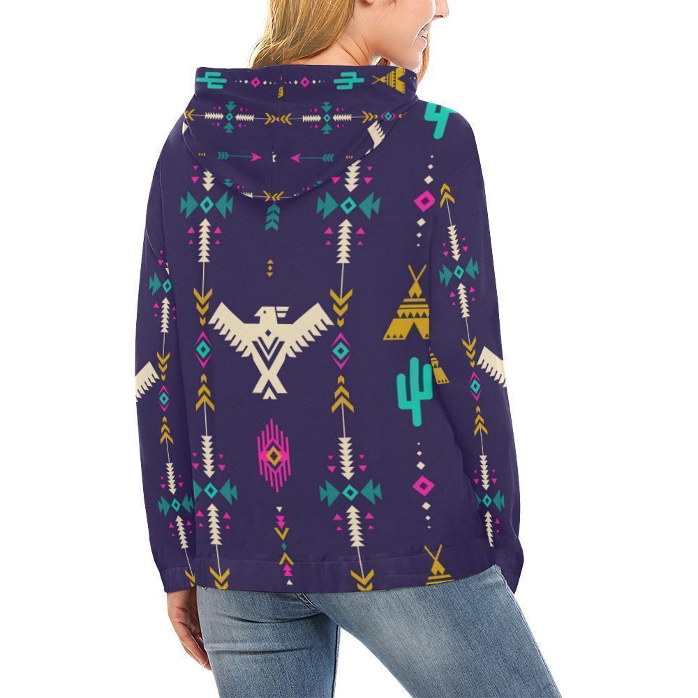 Indians Tribal Native Navajo American Aztec Print Women Pullover Hoodies -grizzshop