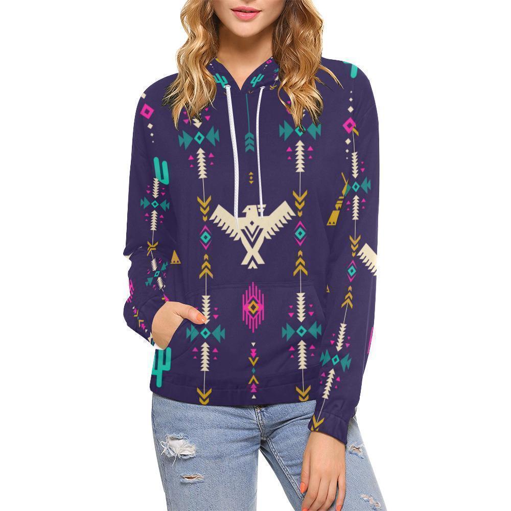 Indians Tribal Native Navajo American Aztec Print Women Pullover Hoodies -grizzshop
