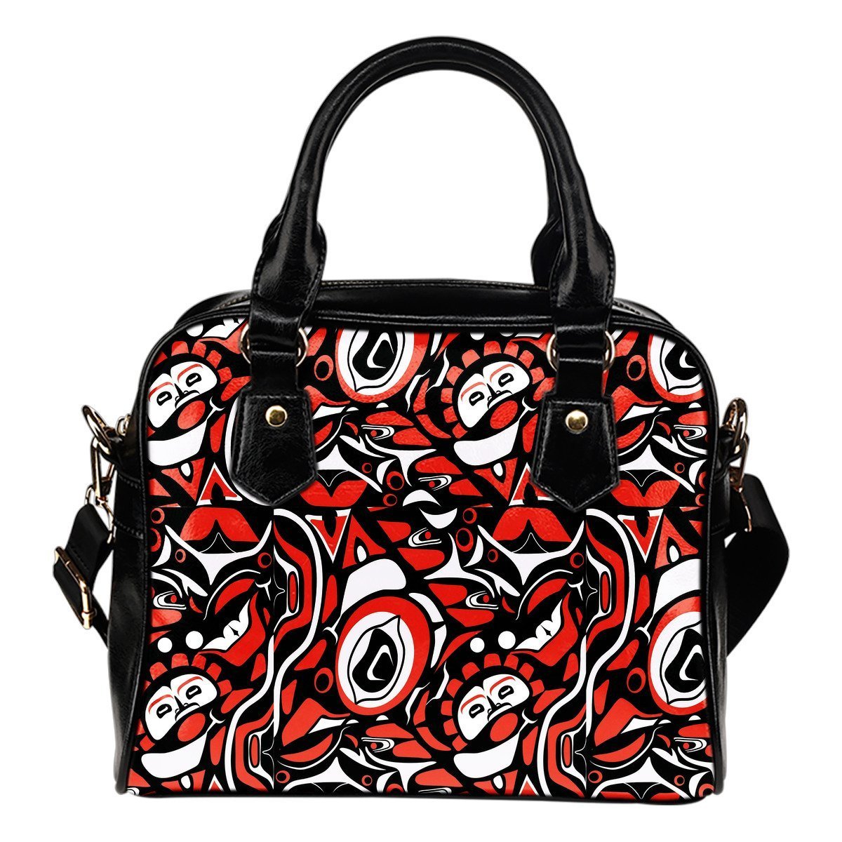 Indians Aztec Tribal Native Navajo American Print Leather Shoulder Handbag-grizzshop