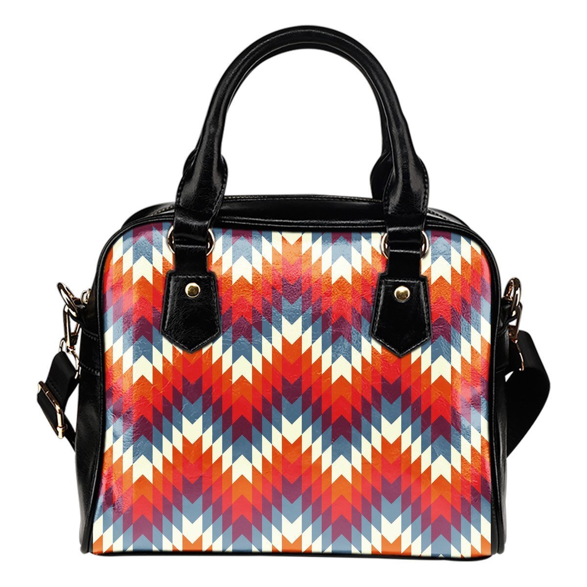 Indians Native American Navajo Aztec Tribal Print Leather Shoulder Handbag-grizzshop