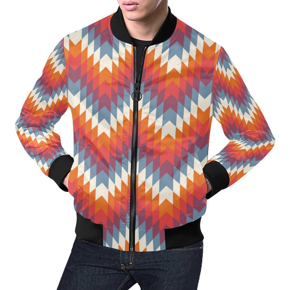 Indians Native American Navajo Aztec Tribal Print Men's Bomber Jacket-grizzshop