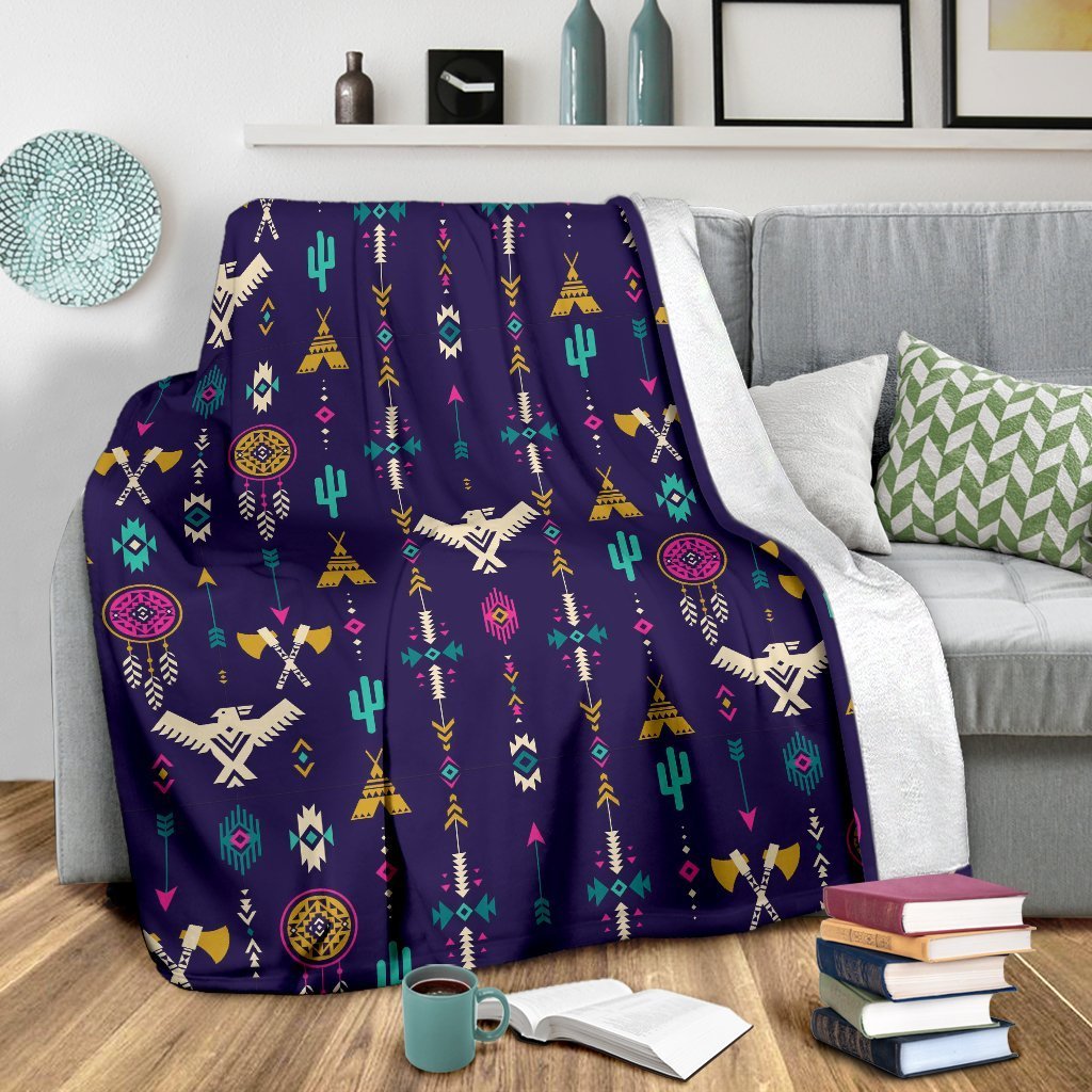 Indians Tribal Native Navajo American Aztec Print Blanket-grizzshop