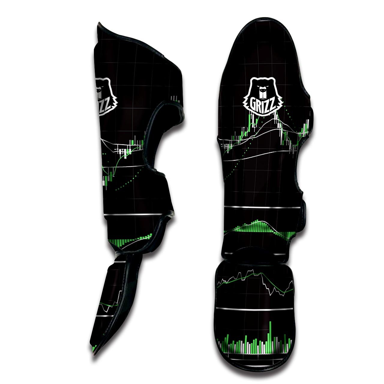 Indicators And Stock Candlestick Print Muay Thai Shin Guards-grizzshop