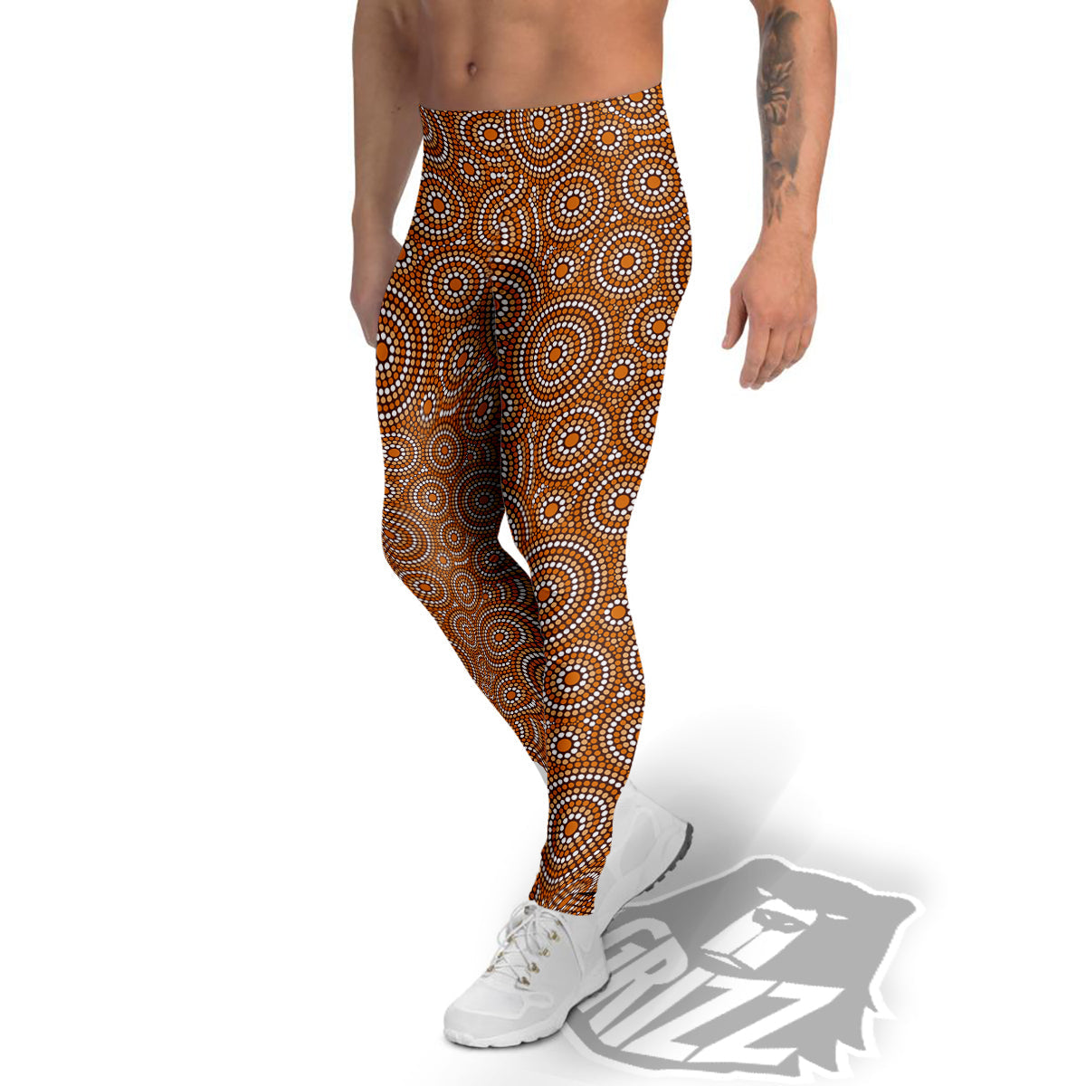 Indigenous Aboriginal Print Pattern Men's Leggings-grizzshop