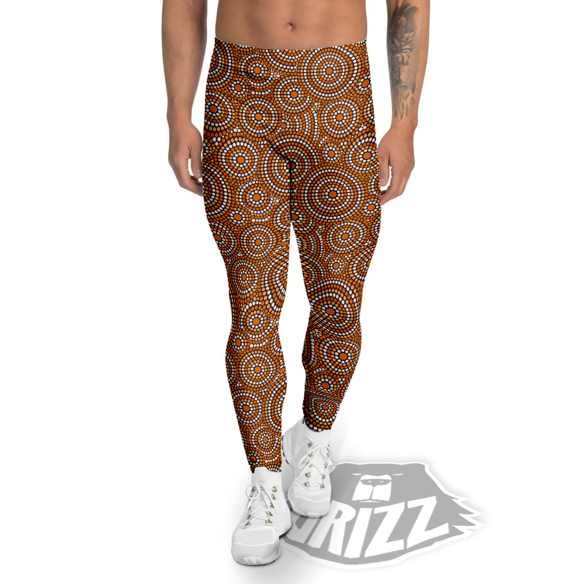 Indigenous Aboriginal Print Pattern Men's Leggings-grizzshop