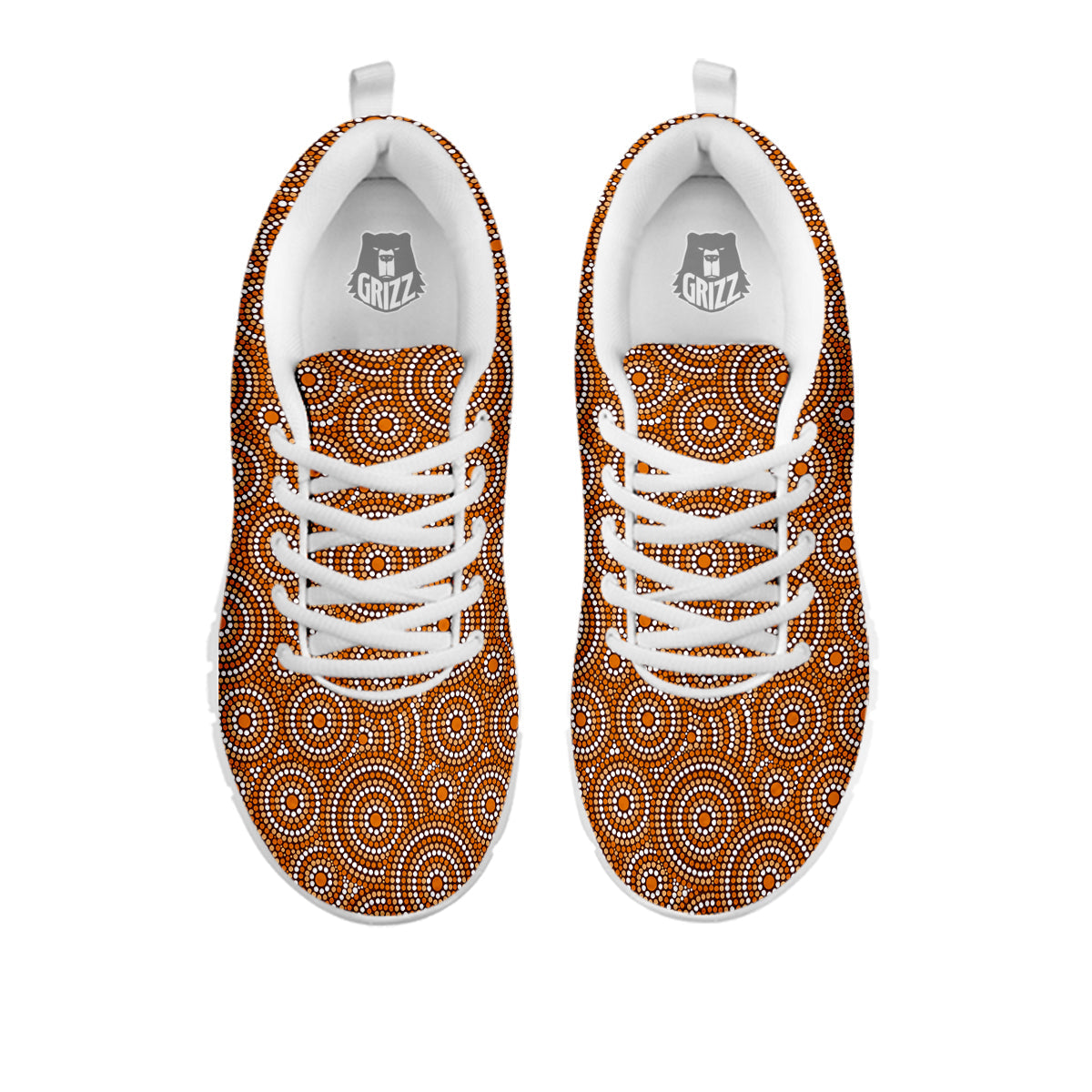 Indigenous Aboriginal Print Pattern White Sneaker-grizzshop
