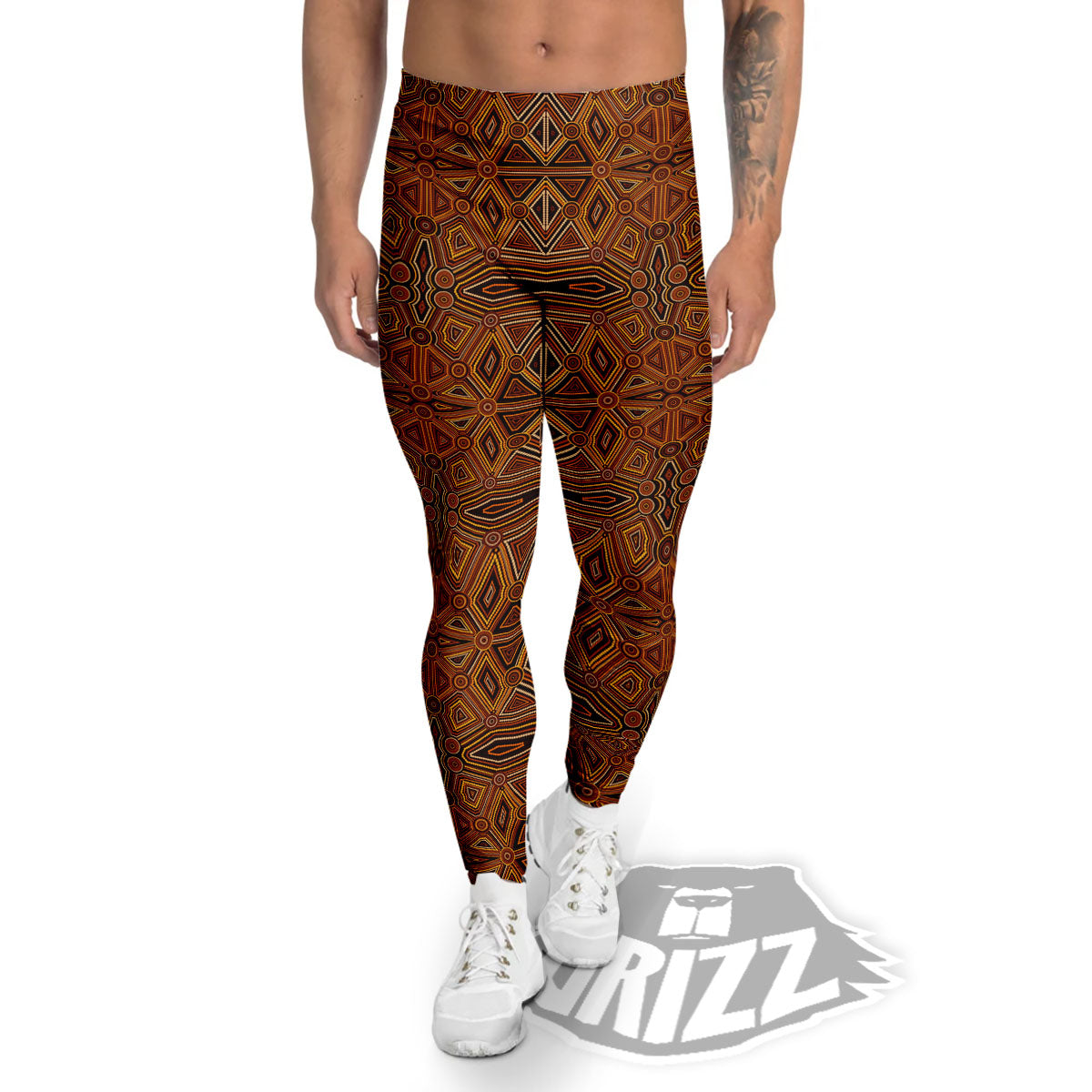 Indigenous Australian Aboriginal Print Men's Leggings-grizzshop