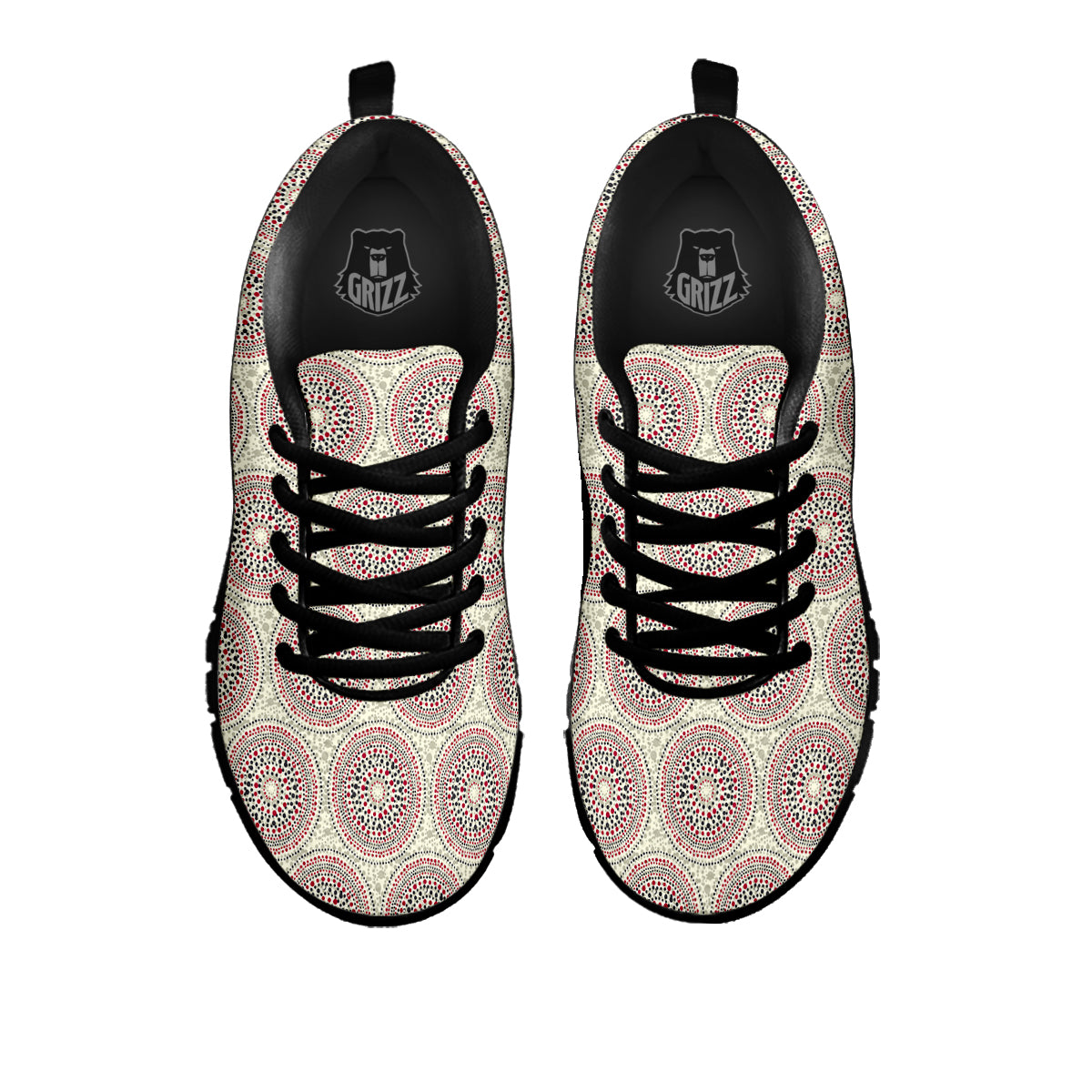 Indigenous Dot Aboriginal Print Pattern Black Sneaker-grizzshop