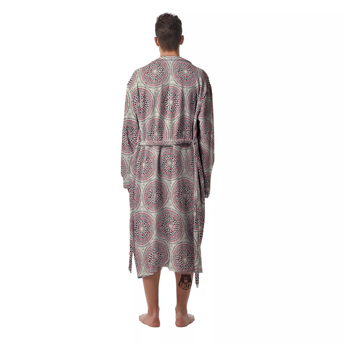 Indigenous Dot Aboriginal Print Pattern Men's Robe-grizzshop
