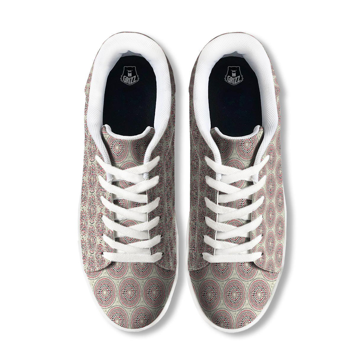 Indigenous Dot Aboriginal Print Pattern White Low Top Sneakers-grizzshop