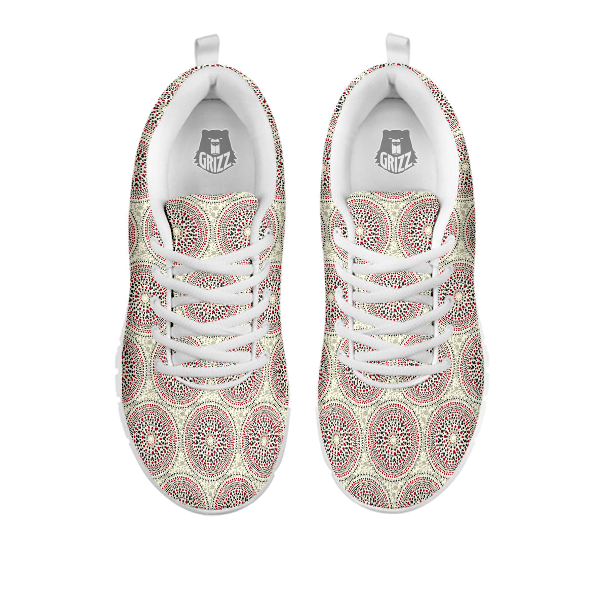 Indigenous Dot Aboriginal Print Pattern White Sneaker-grizzshop