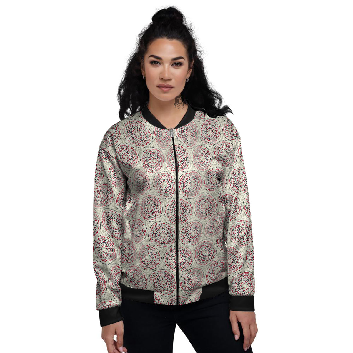 Indigenous Dot Aboriginal Print Pattern Women's Bomber Jacket-grizzshop