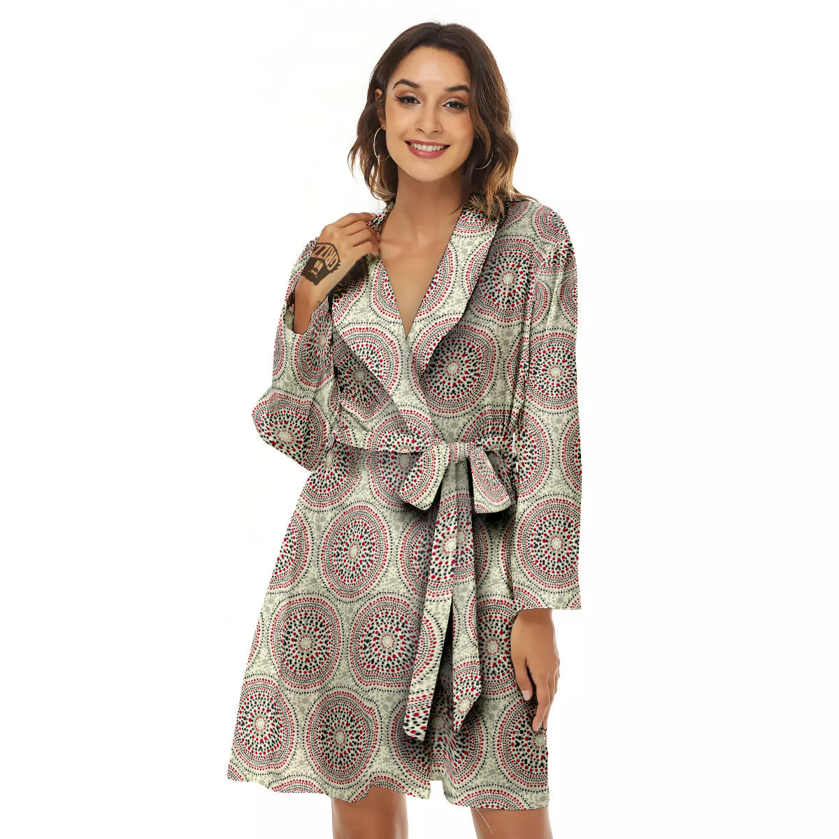 Indigenous Dot Aboriginal Print Pattern Women's Robe-grizzshop