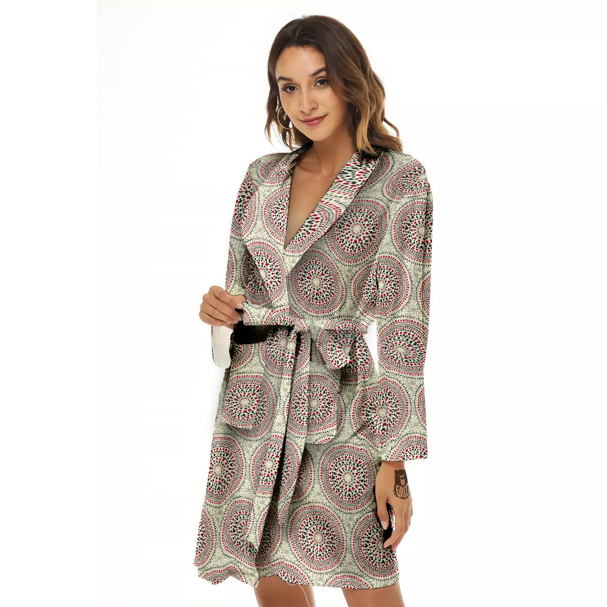 Indigenous Dot Aboriginal Print Pattern Women's Robe-grizzshop