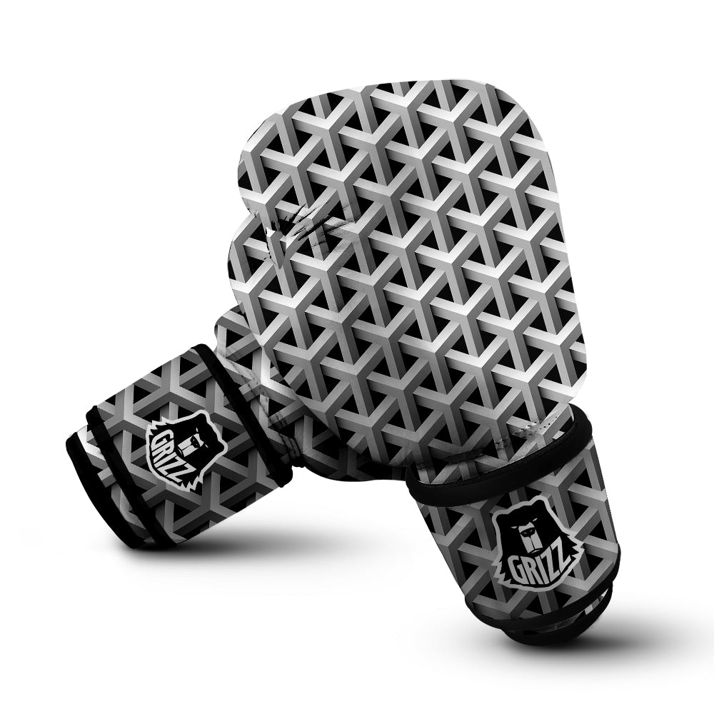 Industrial Raster 3D Print Pattern Boxing Gloves-grizzshop
