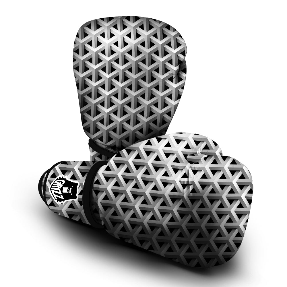 Industrial Raster 3D Print Pattern Boxing Gloves-grizzshop