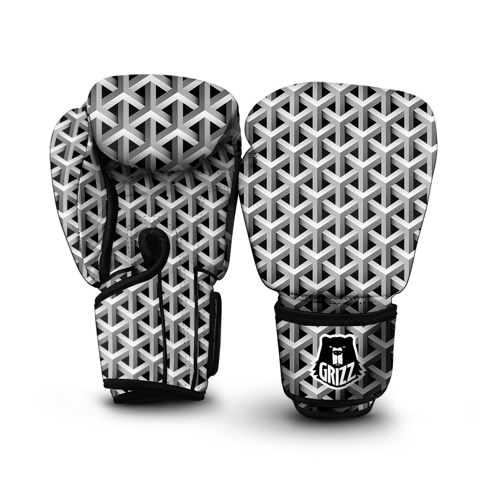 Industrial Raster 3D Print Pattern Boxing Gloves-grizzshop