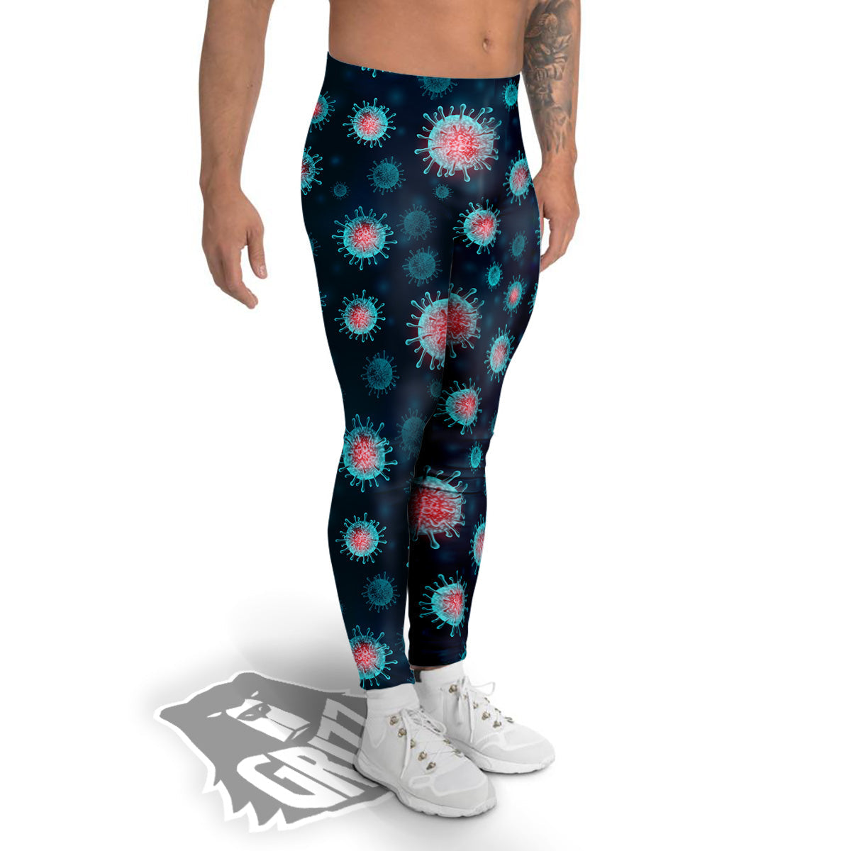 Infection Virus Print Pattern Men's Leggings-grizzshop