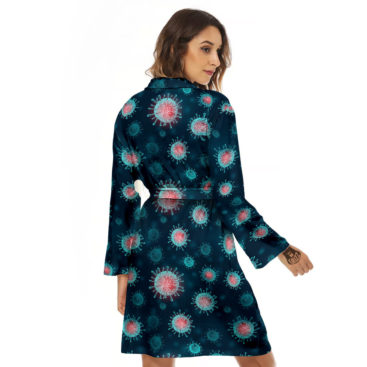 Infection Virus Print Pattern Women's Robe-grizzshop