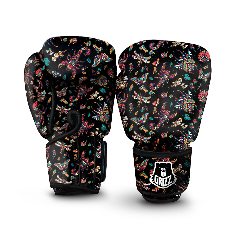 Insect Old School Tattoo Print Pattern Boxing Gloves-grizzshop