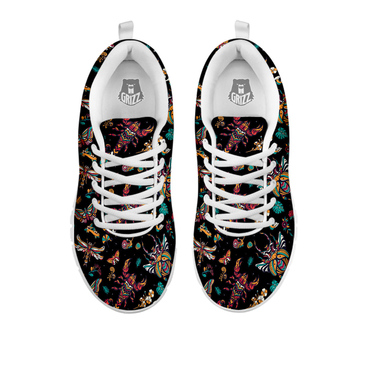 Insect Old School Tattoo Print Pattern White Sneaker-grizzshop