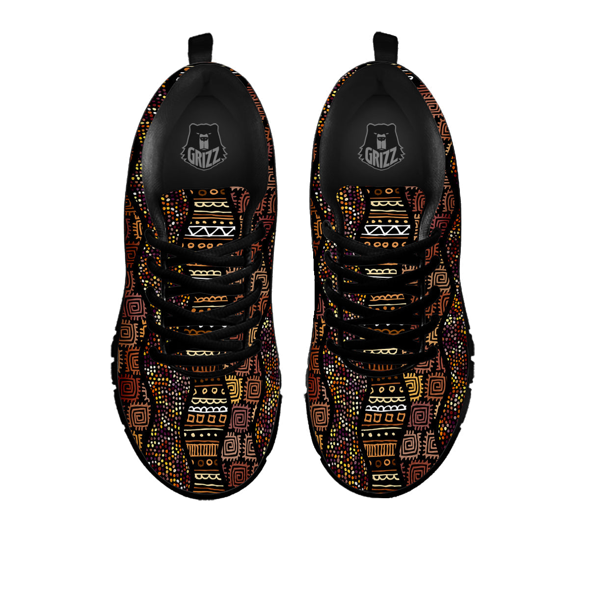 Inspired African Afro Print Pattern Black Sneaker-grizzshop
