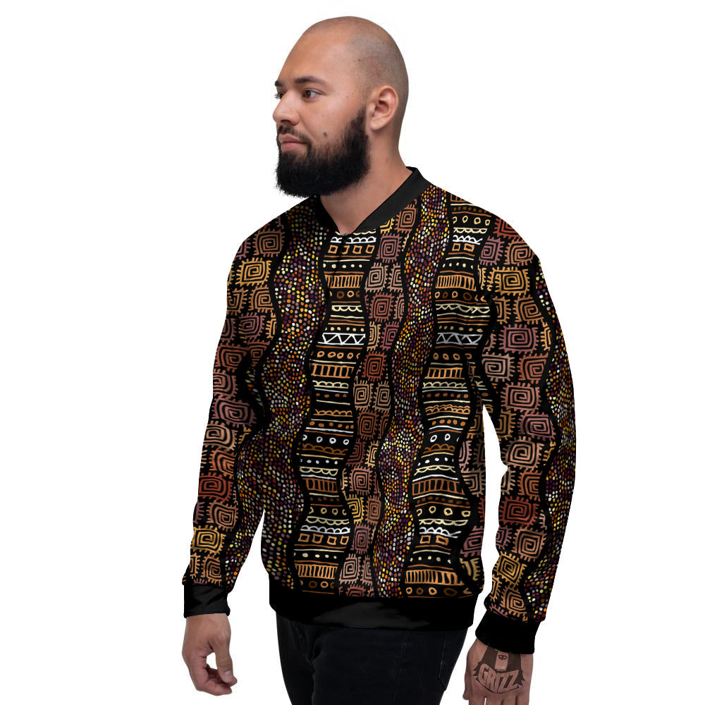 Inspired African Afro Print Pattern Men's Bomber Jacket-grizzshop