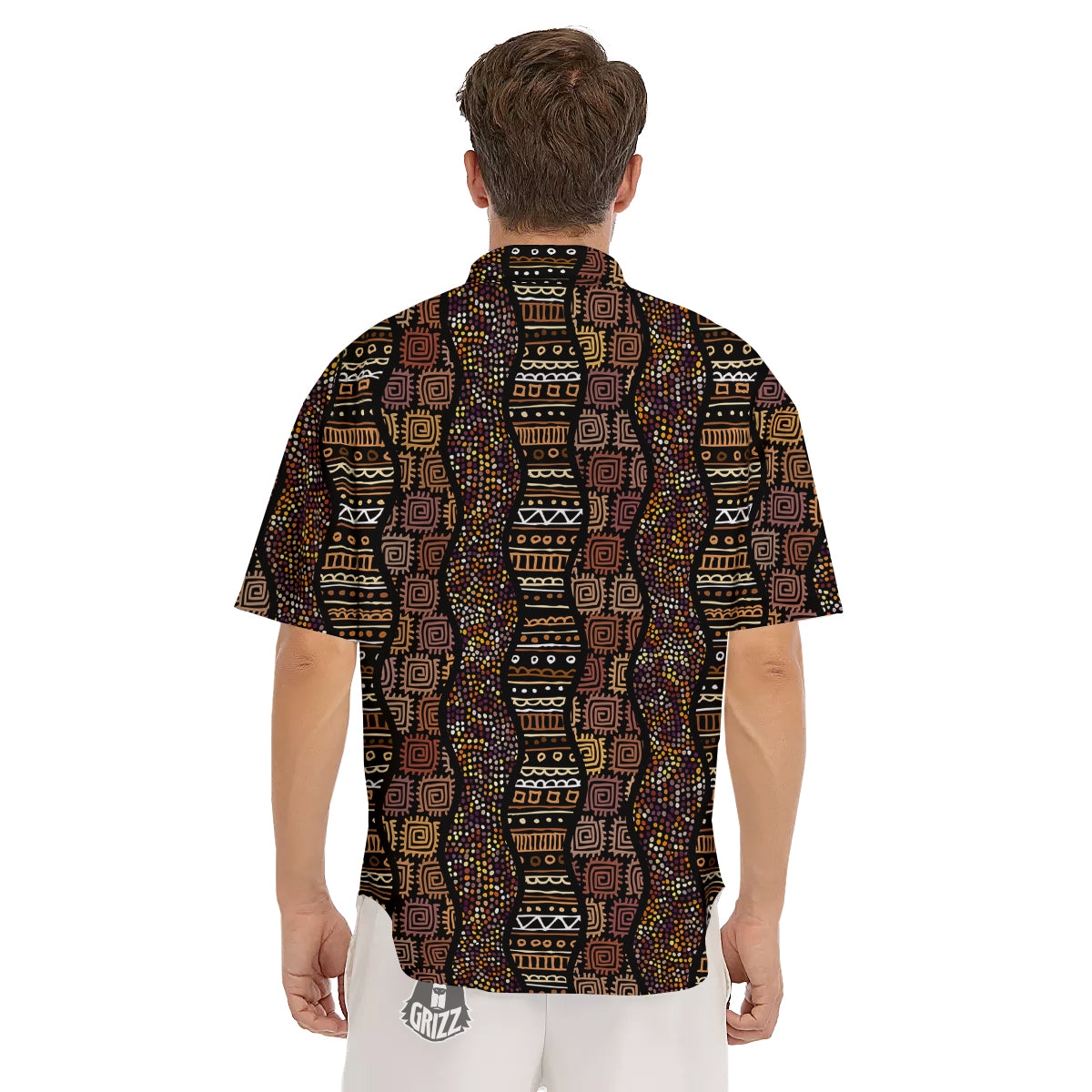 Inspired African Afro Print Pattern Men's Short Sleeve Shirts-grizzshop