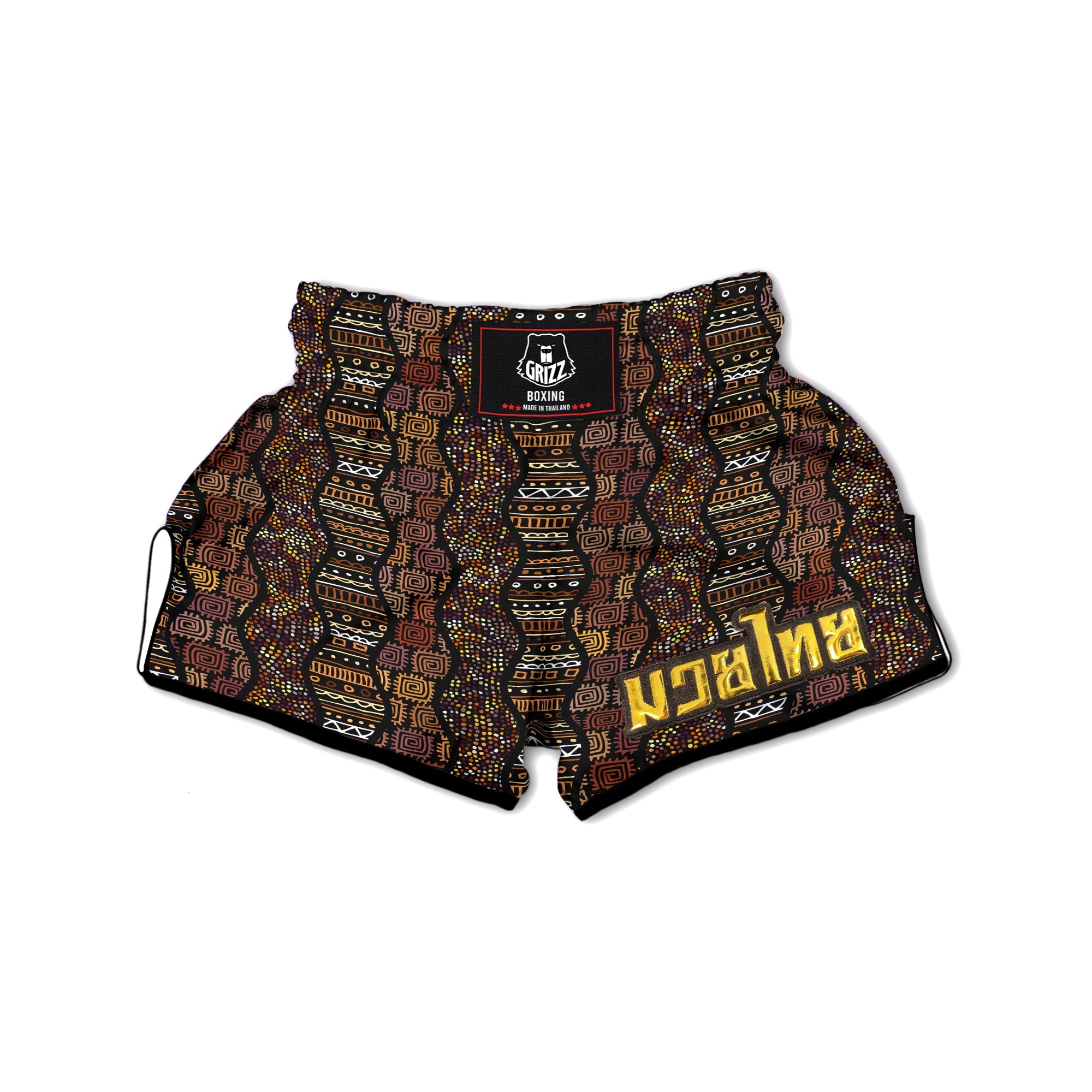 Inspired African Afro Print Pattern Muay Thai Boxing Shorts-grizzshop