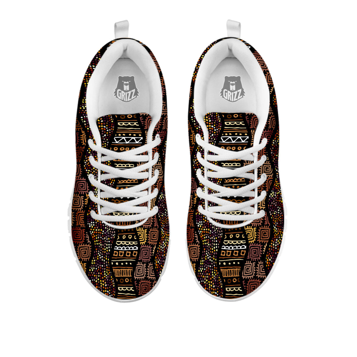 Inspired African Afro Print Pattern White Sneaker-grizzshop