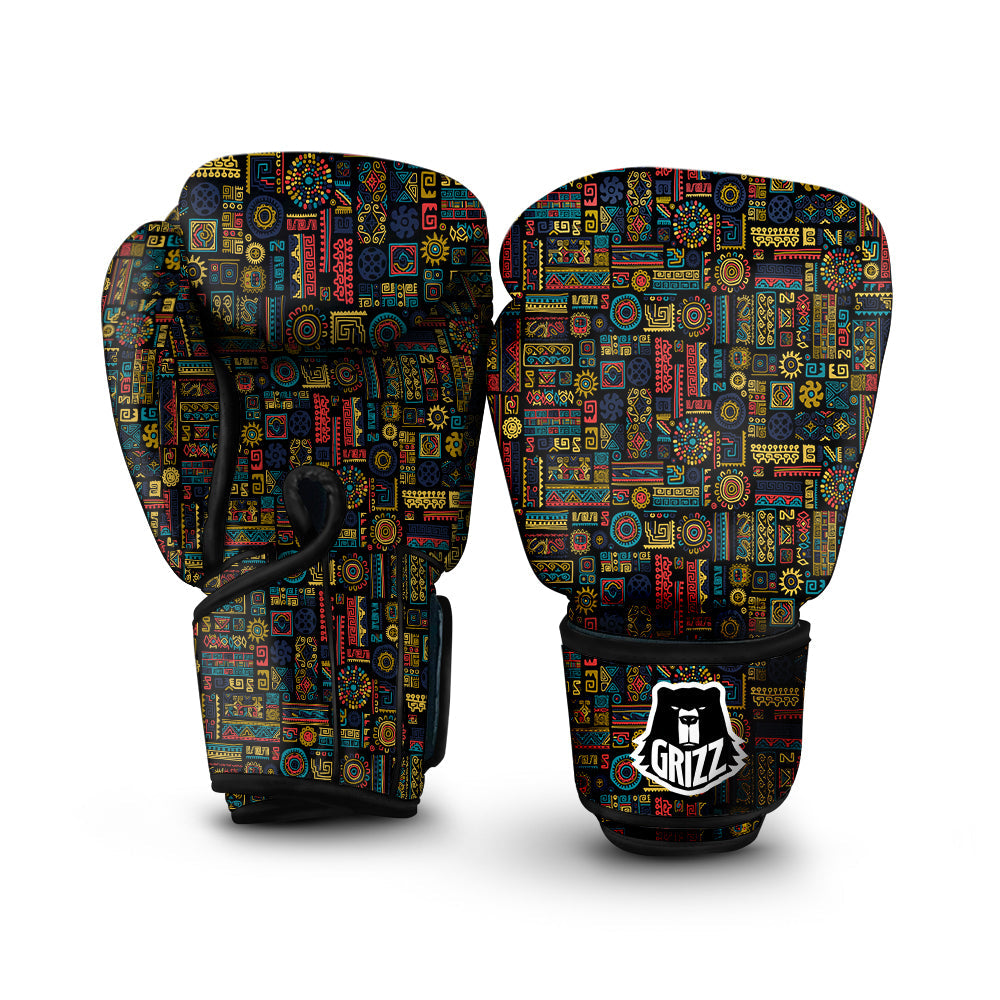 Inspired African Tribal Print Pattern Boxing Gloves-grizzshop