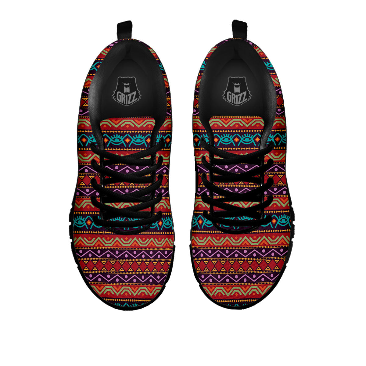 Inspired Afro Ethnic Print Black Sneaker-grizzshop