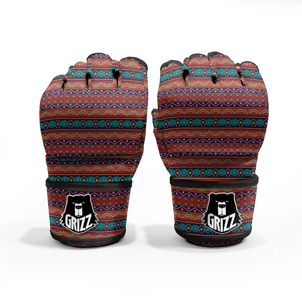 Inspired Afro Ethnic Print MMA Gloves-grizzshop