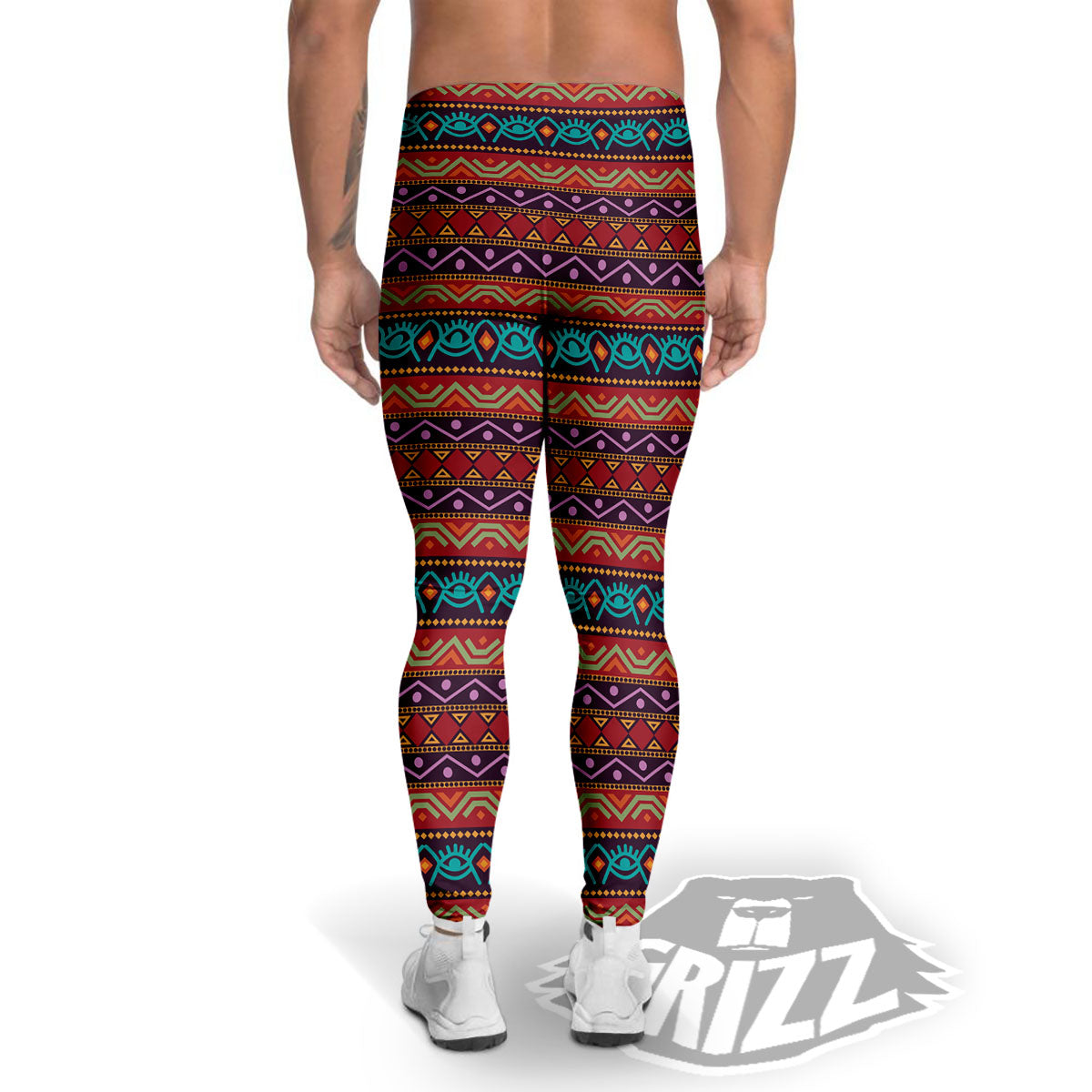 Inspired Afro Ethnic Print Men's Leggings-grizzshop