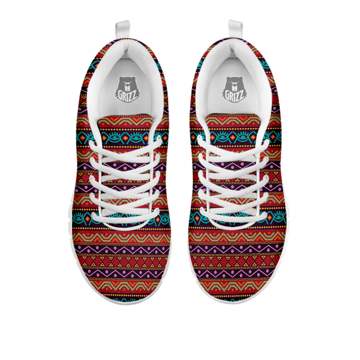 Inspired Afro Ethnic Print White Sneaker-grizzshop