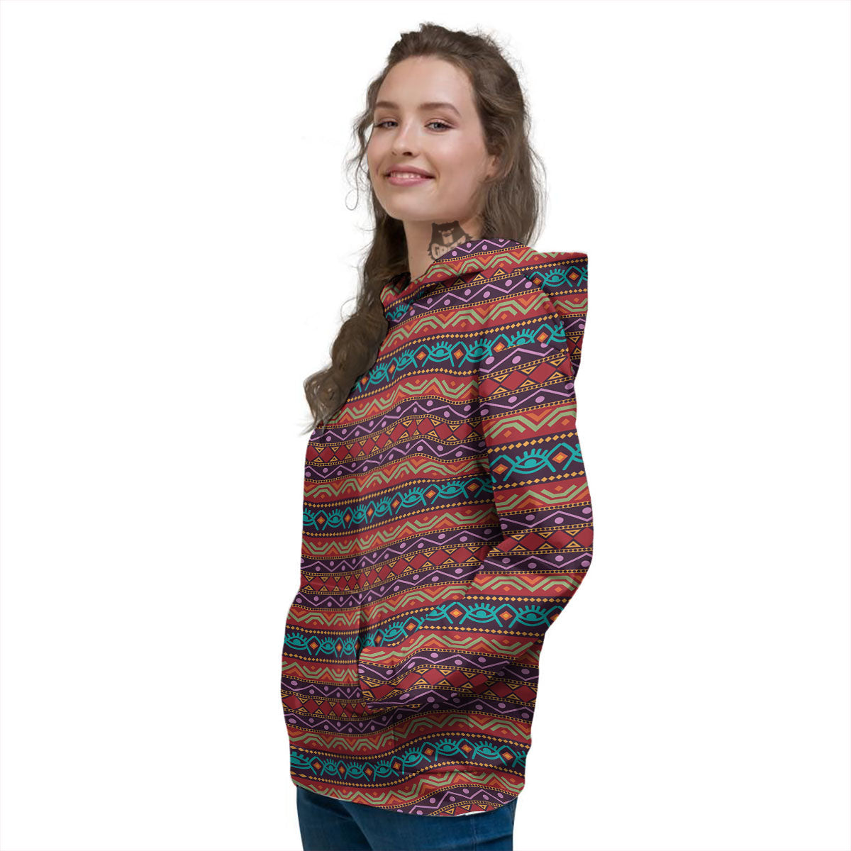 Inspired Afro Ethnic Print Women's Hoodie-grizzshop