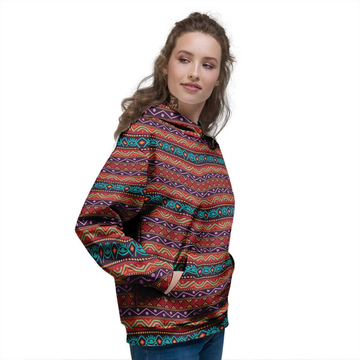 Inspired Afro Ethnic Print Women's Hoodie-grizzshop