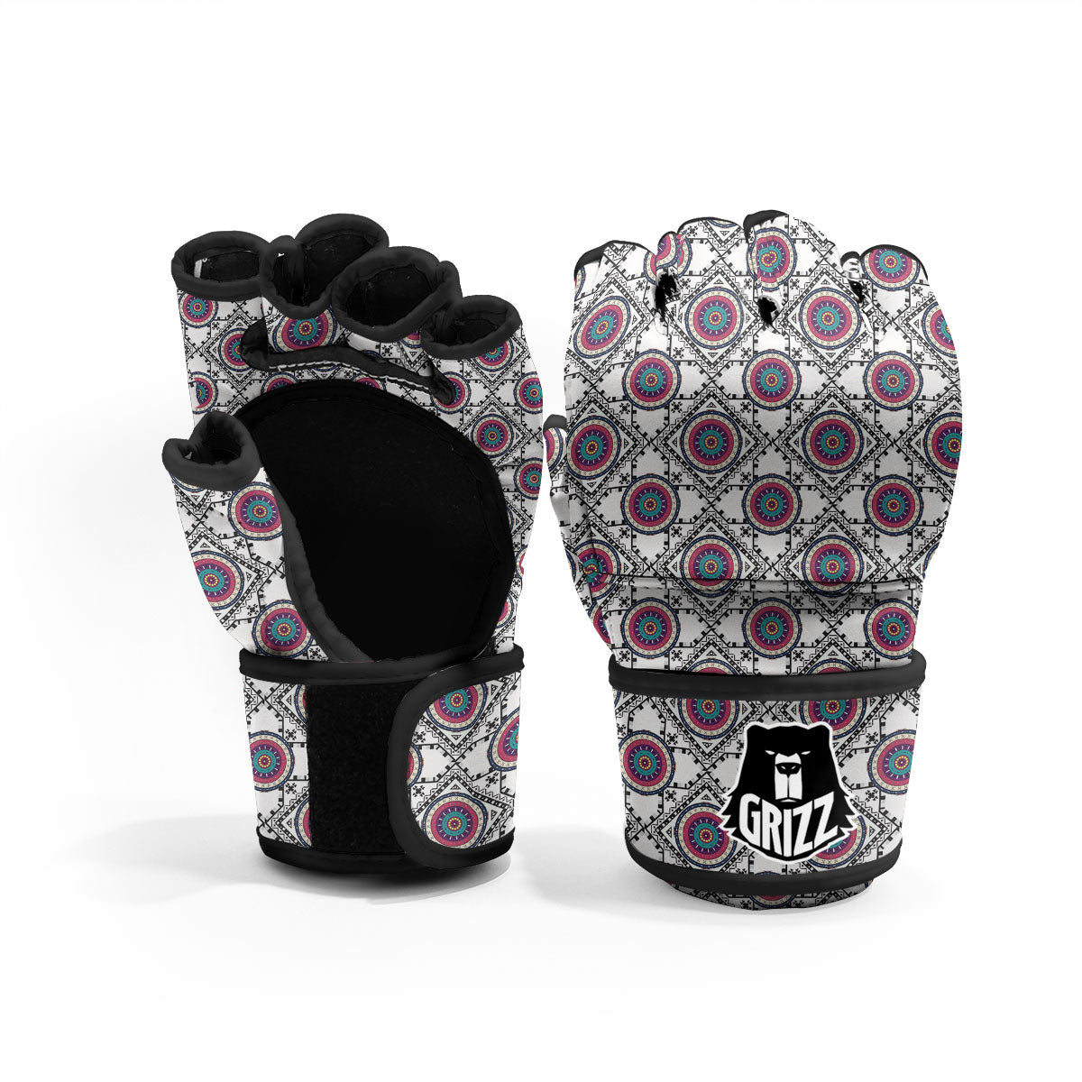 Inspired Native Indian Print Pattern MMA Gloves-grizzshop