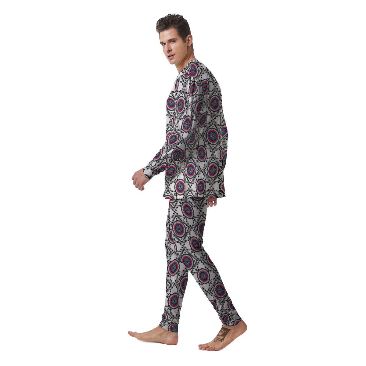 Inspired Native Indian Print Pattern Men's Pajamas-grizzshop