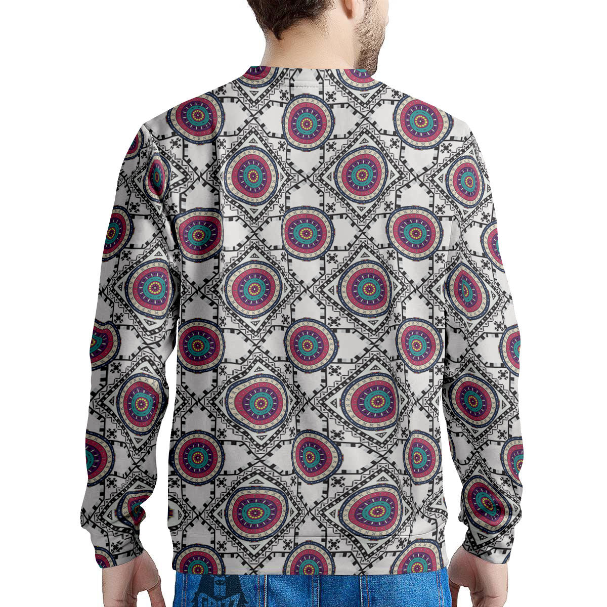 Inspired Native Indian Print Pattern Men's Sweatshirt-grizzshop