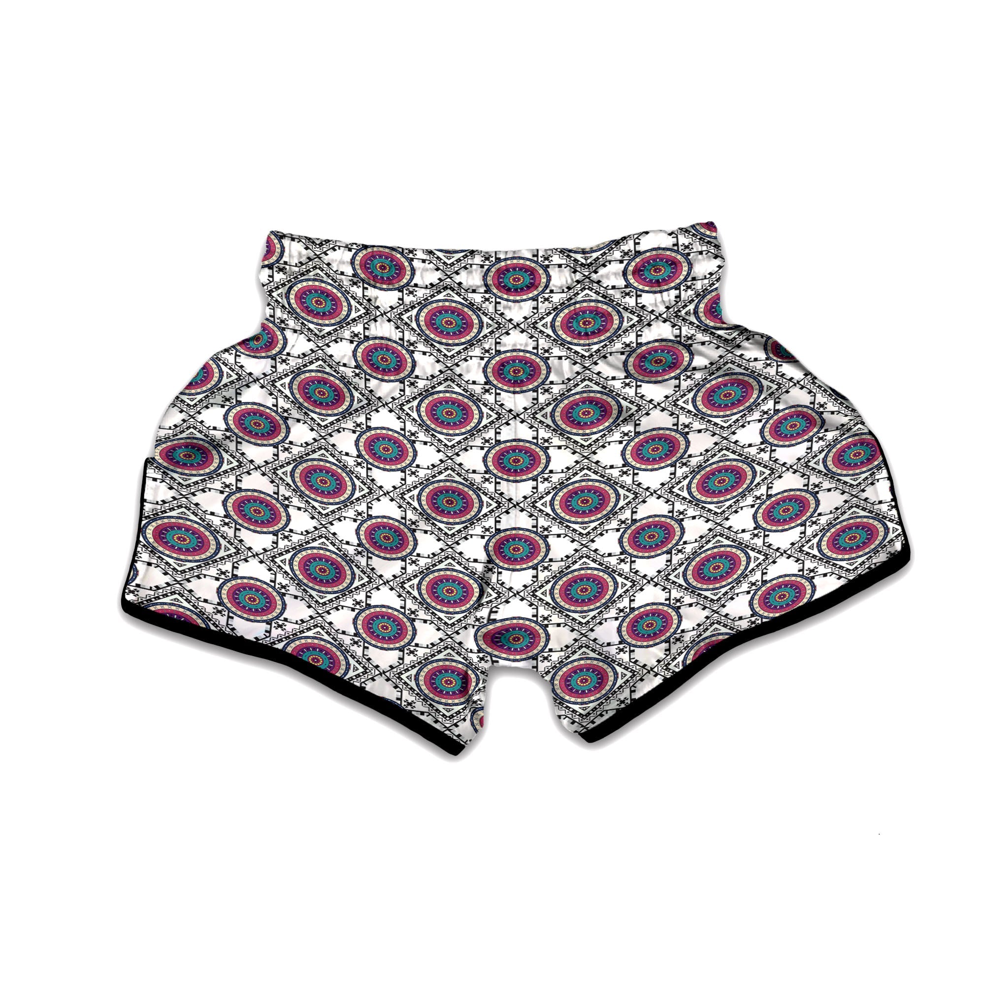 Inspired Native Indian Print Pattern Muay Thai Boxing Shorts-grizzshop